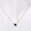 201 Stainless Steel 304 Stainless Steel Glass Gold Plated Simple Style Plating Inlay Heart Shape Birthstone Pendant Necklace