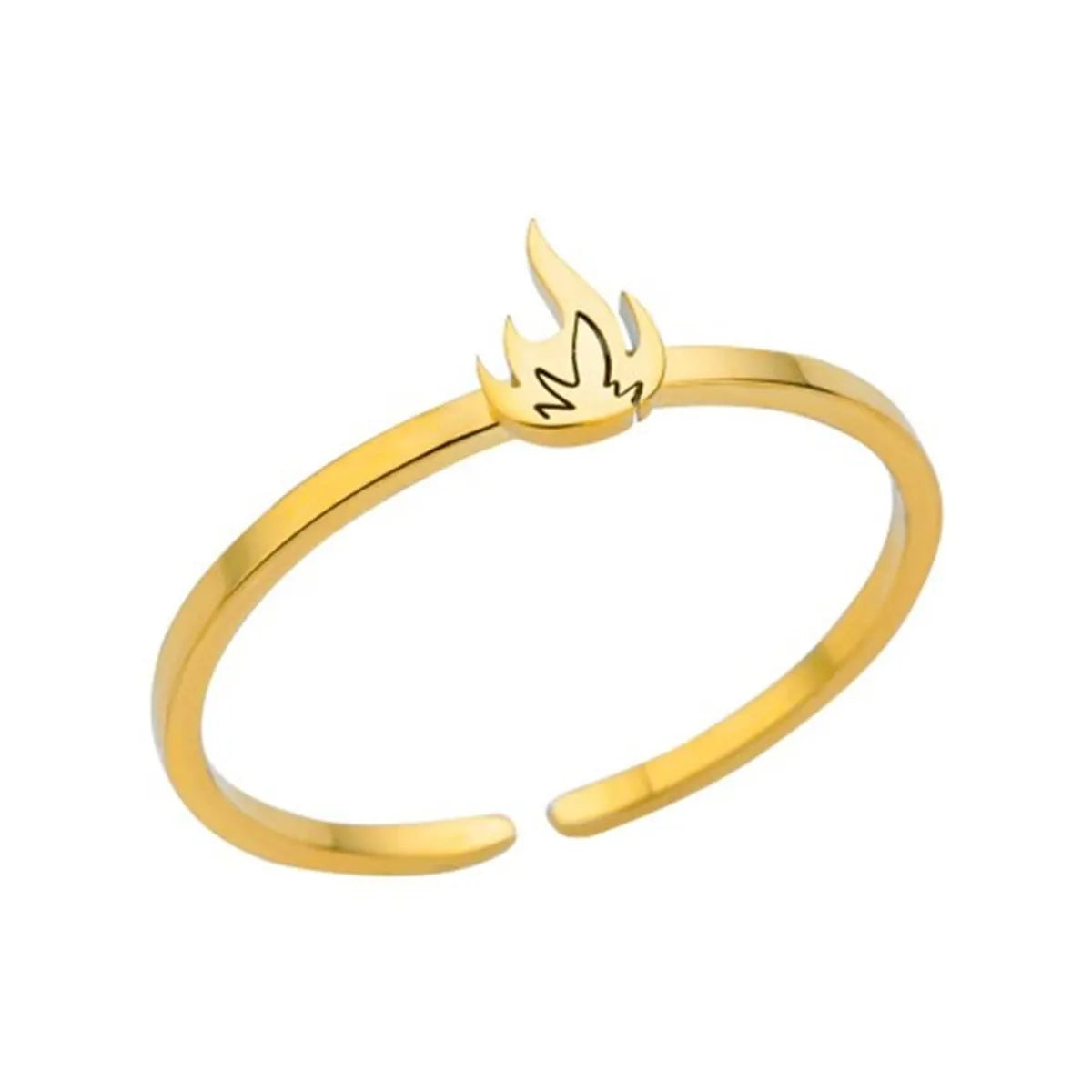 304 Stainless Steel Gold Plated Simple Style Plating Solid Color Rings