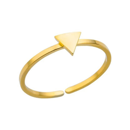 304 Stainless Steel Gold Plated Simple Style Plating Solid Color Rings