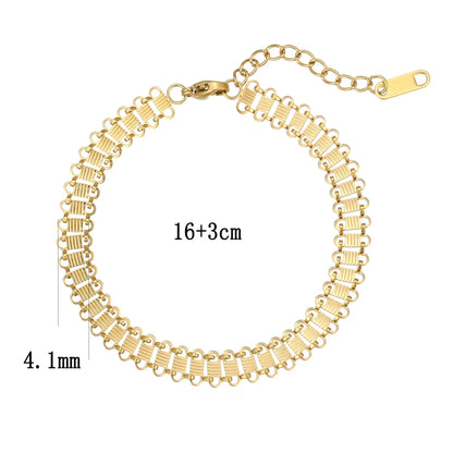 304 Stainless Steel Gold Plated Simple Style Solid Color Bracelets Necklace