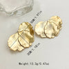 304 Stainless Steel Gold Plated Sweet Simple Style Plating Leaves Rings Earrings