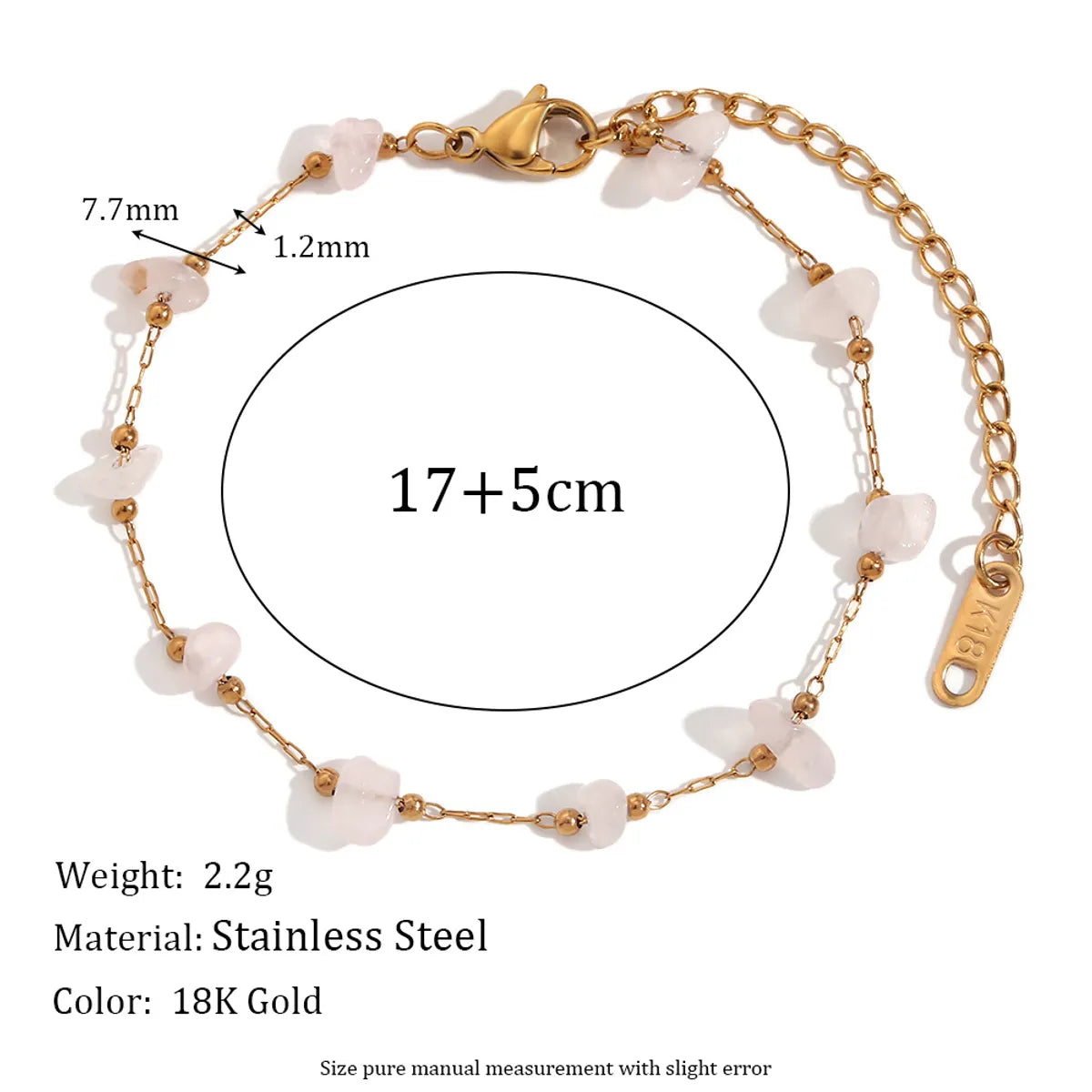 304 Stainless Steel Gravel 18K Gold Plated Simple Style Classic Style Plating Irregular Bracelets Necklace