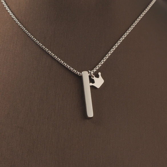 Wholesale Jewelry Hip-Hop Beach Commute Customization Laser Engraving Crown Rectangle 304 Stainless Steel Pendant Necklace