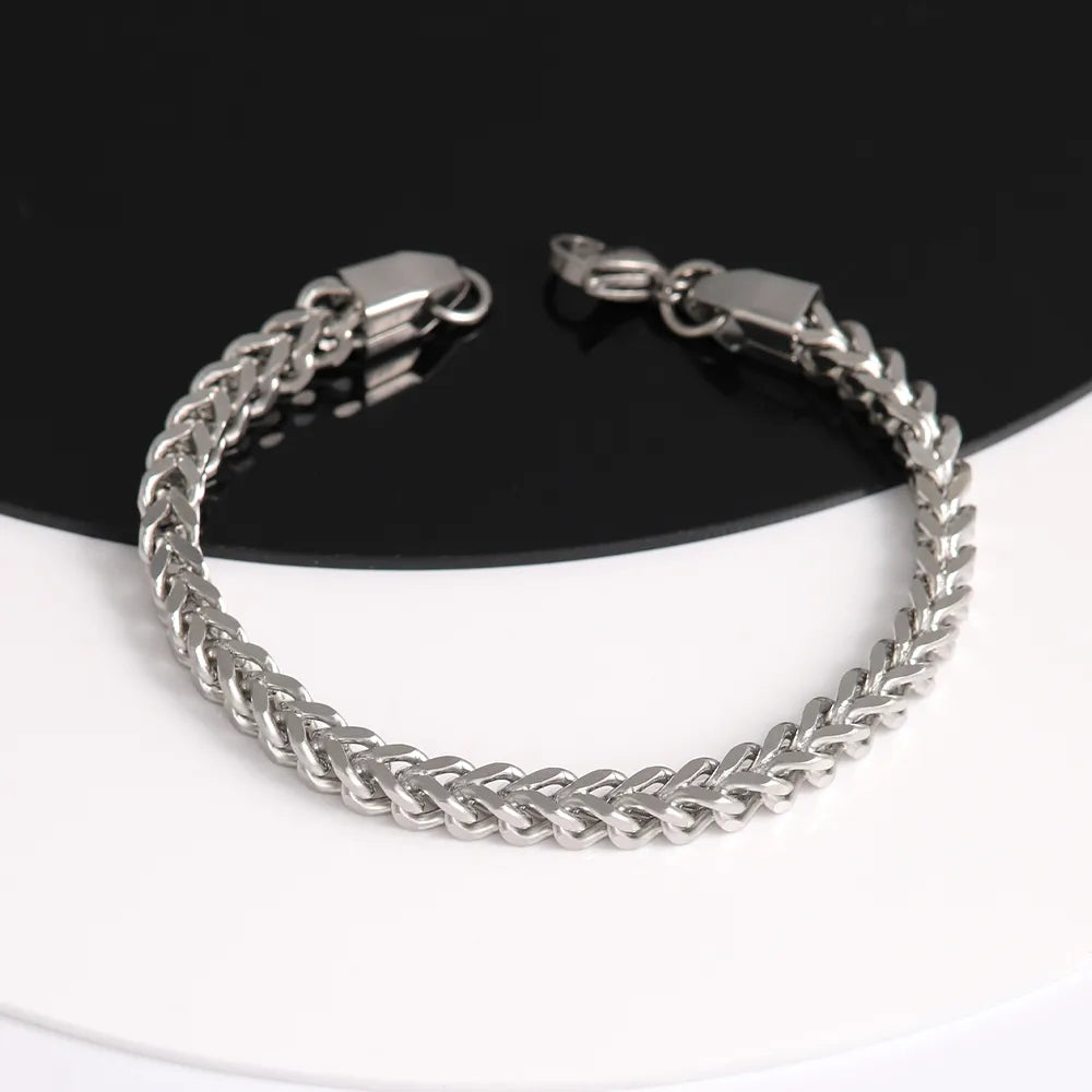 Hip-Hop Modern Style Classic Style Geometric Solid Color 304 Stainless Steel Bracelets In Bulk