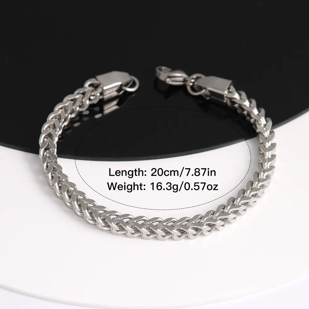 Hip-Hop Modern Style Classic Style Geometric Solid Color 304 Stainless Steel Bracelets In Bulk