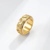 Wholesale Jewelry Hip-Hop Retro Feather 304 Stainless Steel 18K Gold Plated Rings