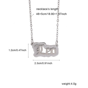 304 Stainless Steel IG Style Letter Pendant Necklace