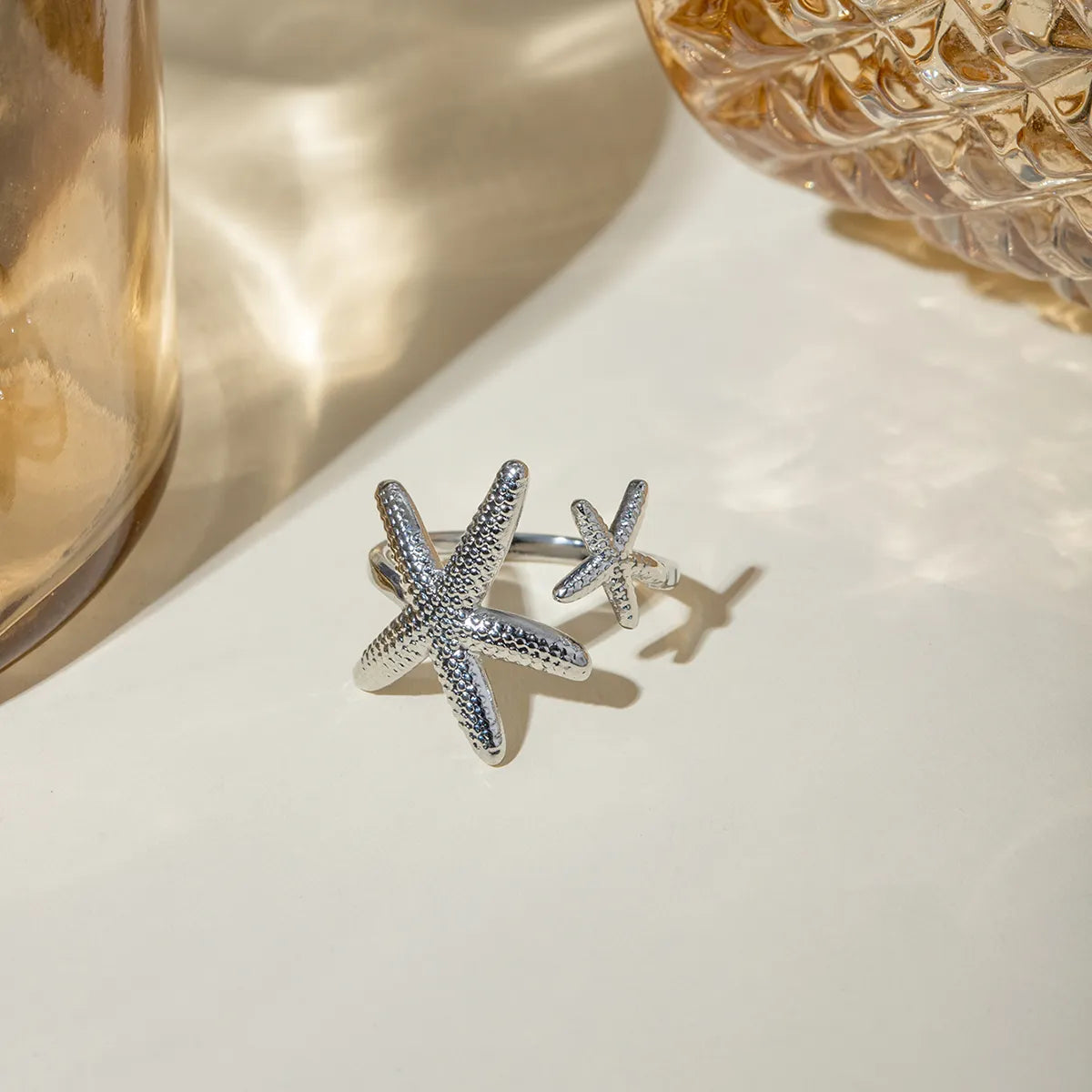 Wholesale Jewelry IG Style Modern Style Classic Style Starfish 304 Stainless Steel Plating Open Rings