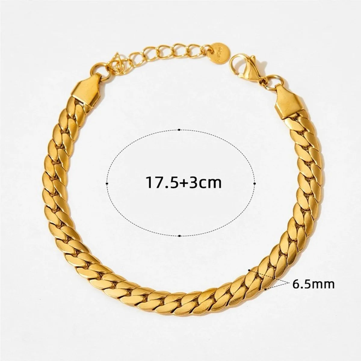 IG Style Modern Style Square Solid Color 304 Stainless Steel 16K Gold Plated White Gold Plated Gold Plated Zircon Bracelets In Bulk