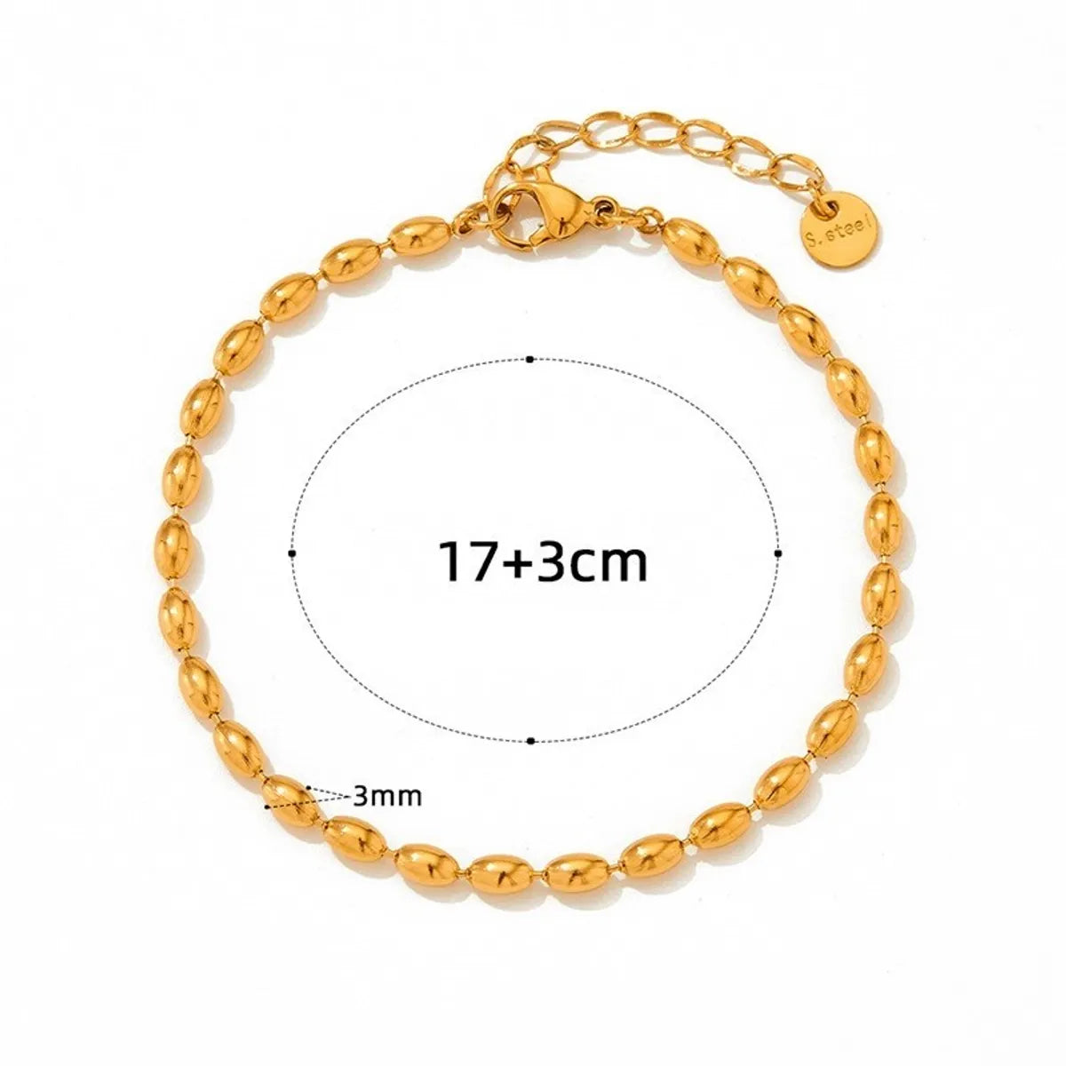 IG Style Modern Style Square Solid Color 304 Stainless Steel 16K Gold Plated White Gold Plated Gold Plated Zircon Bracelets In Bulk