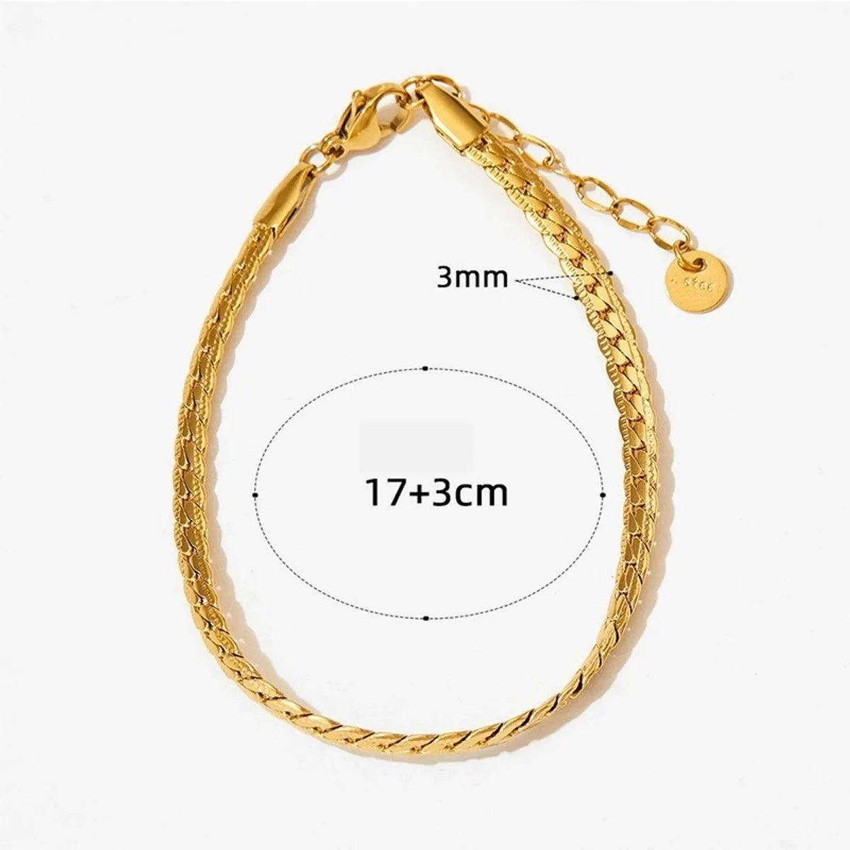 IG Style Modern Style Square Solid Color 304 Stainless Steel 16K Gold Plated White Gold Plated Gold Plated Zircon Bracelets In Bulk