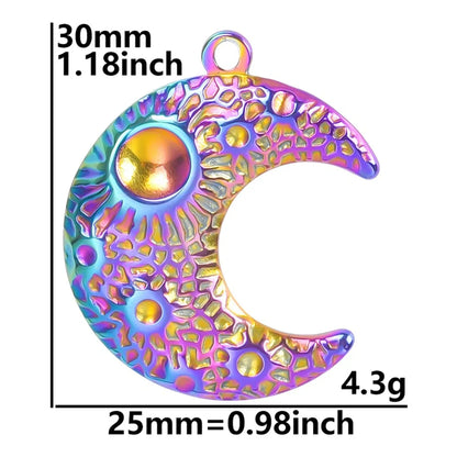 304 Stainless Steel IG Style Modern Style Plating Moon Pendant Necklace