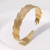 IG Style Modern Style Simple Style Feather 304 Stainless Steel 18K Gold Plated Bangle In Bulk