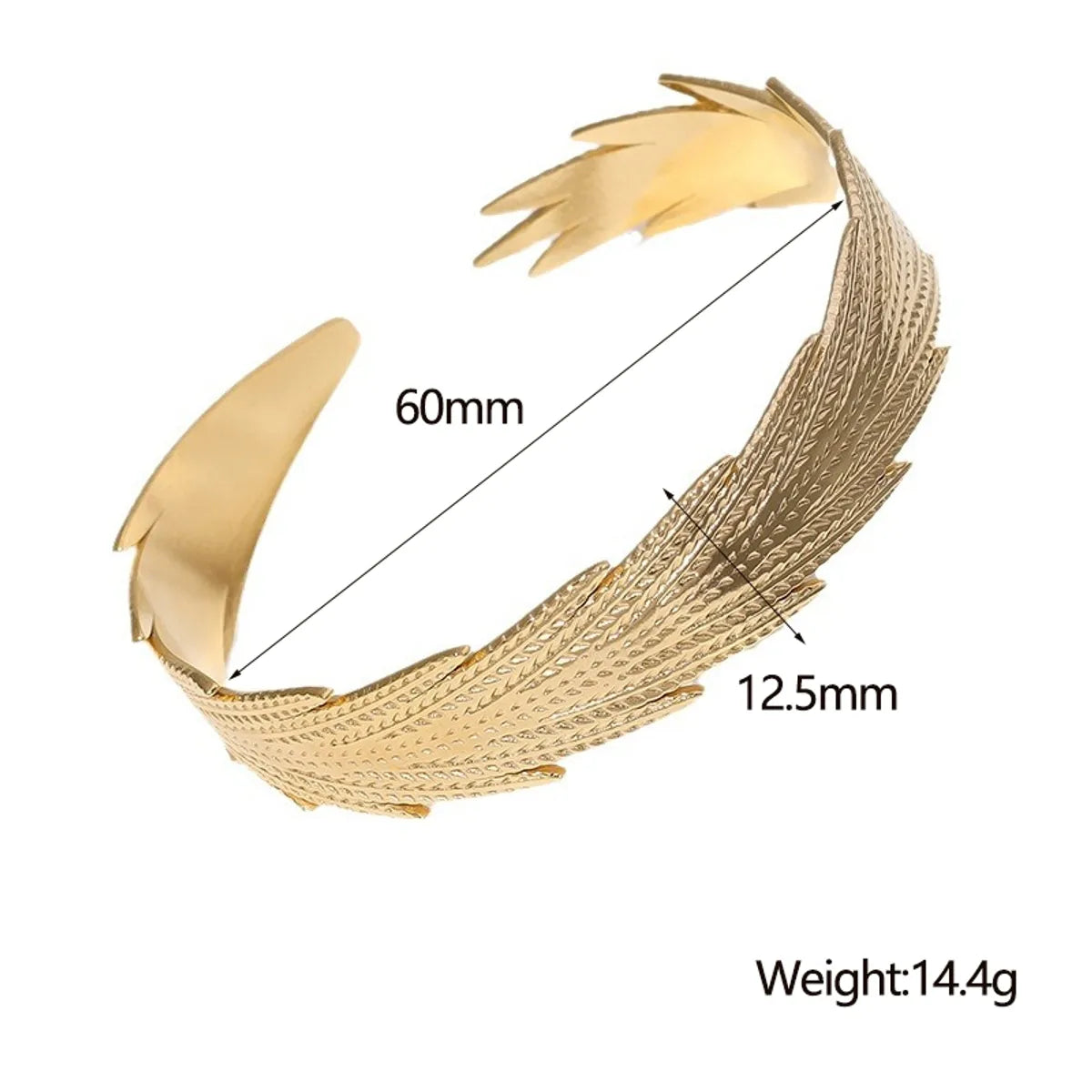 IG Style Modern Style Simple Style Feather 304 Stainless Steel 18K Gold Plated Bangle In Bulk