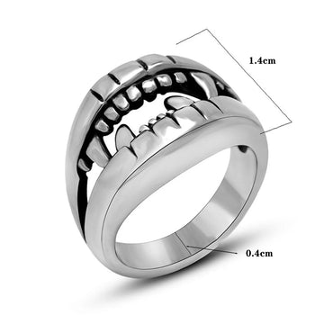 IG Style Retro Cool Style Teeth 304 Stainless Steel Polishing Men'S Rings