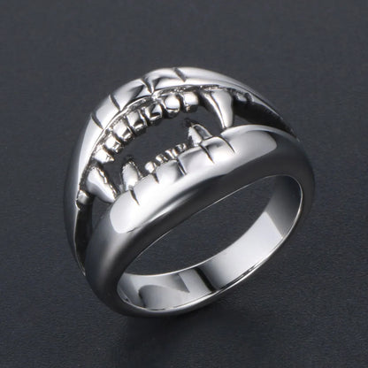 IG Style Retro Cool Style Teeth 304 Stainless Steel Polishing Men'S Rings