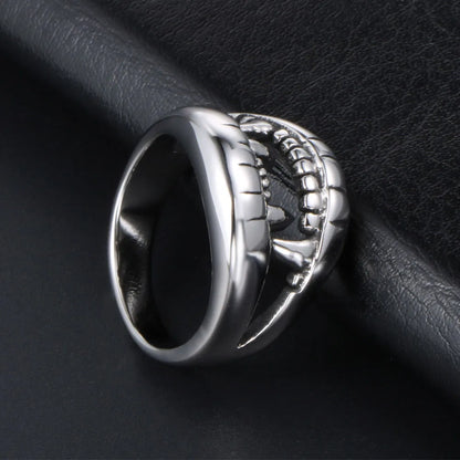 IG Style Retro Cool Style Teeth 304 Stainless Steel Polishing Men'S Rings