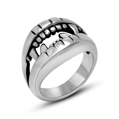 IG Style Retro Cool Style Teeth 304 Stainless Steel Polishing Men'S Rings