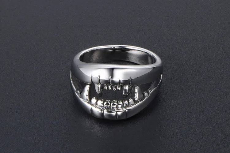 IG Style Retro Cool Style Teeth 304 Stainless Steel Polishing Men'S Rings