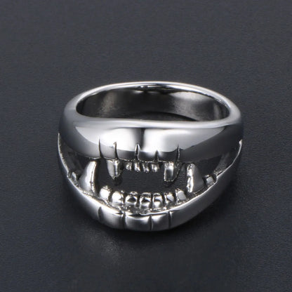 IG Style Retro Cool Style Teeth 304 Stainless Steel Polishing Men'S Rings