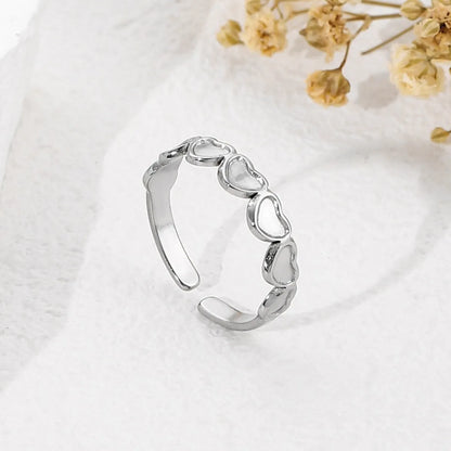 304 Stainless Steel IG Style Simple Style Heart Shape Open Rings