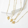 304 Stainless Steel 18K Gold Plated IG Style Simple Style Heart Shape Pendant Necklace