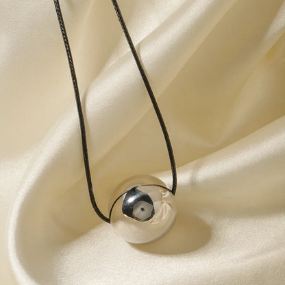 304 Stainless Steel IG Style Simple Style Plating Round Necklace