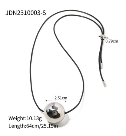 304 Stainless Steel IG Style Simple Style Plating Round Necklace