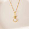 304 Stainless Steel K Gold Plated Simple Style Classic Style Plating Inlay Starfish Shell Rhinestones Pendant Necklace