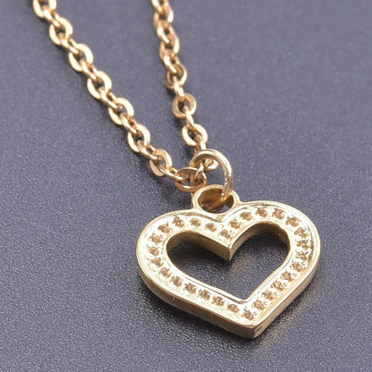 304 Stainless Steel Modern Style Classic Style Plating Heart Shape Pendant Necklace