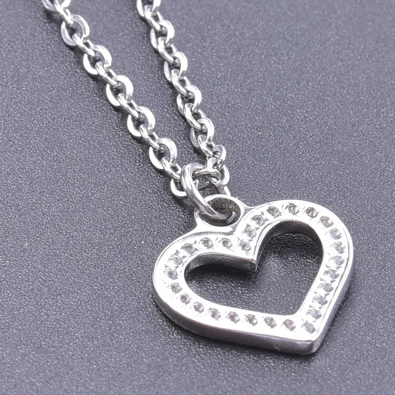 304 Stainless Steel Modern Style Classic Style Plating Heart Shape Pendant Necklace