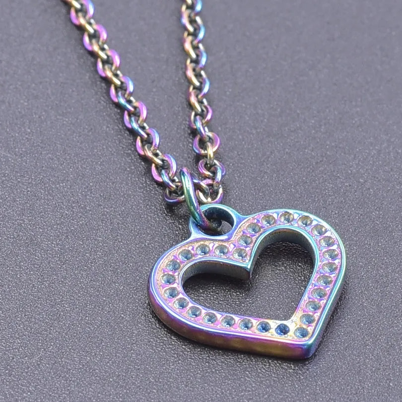 304 Stainless Steel Modern Style Classic Style Plating Heart Shape Pendant Necklace