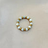 304 Stainless Steel Natural Stone Elastic String Simple Style Beaded Round Rings