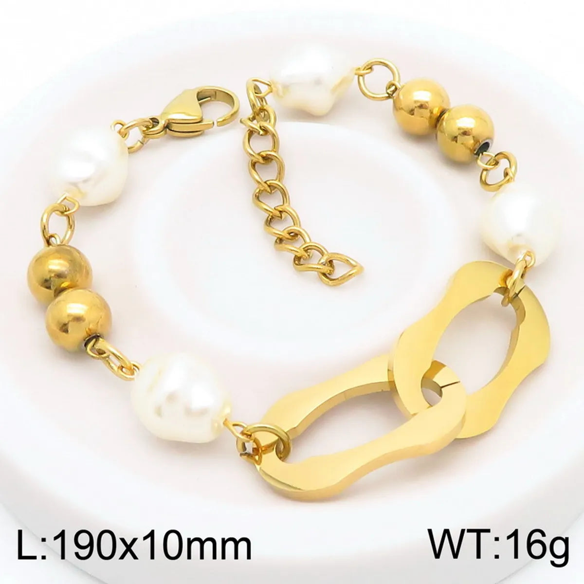 Simple Style Geometric 304 Stainless Steel Resin 18K Gold Plated Bracelets In Bulk