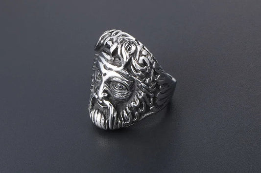 304 Stainless Steel Retro Funny Punk Polishing Human Portrait Rings