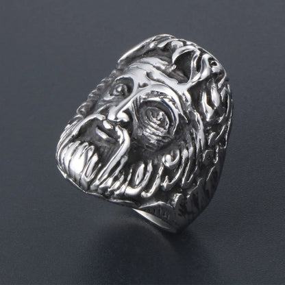 304 Stainless Steel Retro Funny Punk Polishing Human Portrait Rings