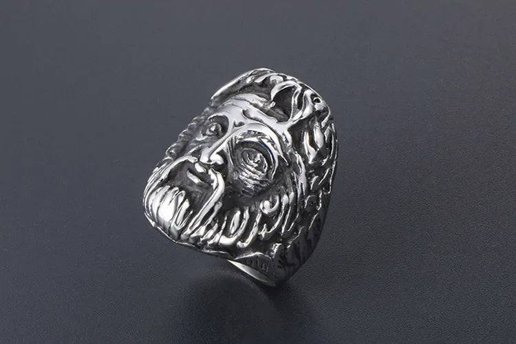 304 Stainless Steel Retro Funny Punk Polishing Human Portrait Rings