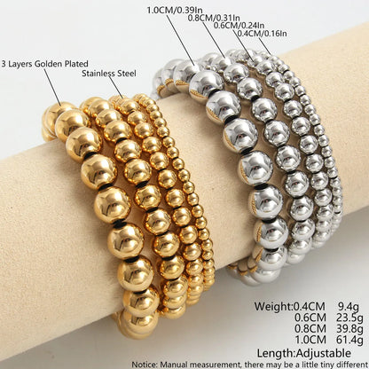 304 Stainless Steel Retro Roman Style Solid Color Bracelets