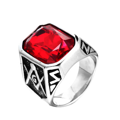 Wholesale Jewelry Retro Shiny Square 304 Stainless Steel Glass Stone 18K Gold Plated Inlay Rings