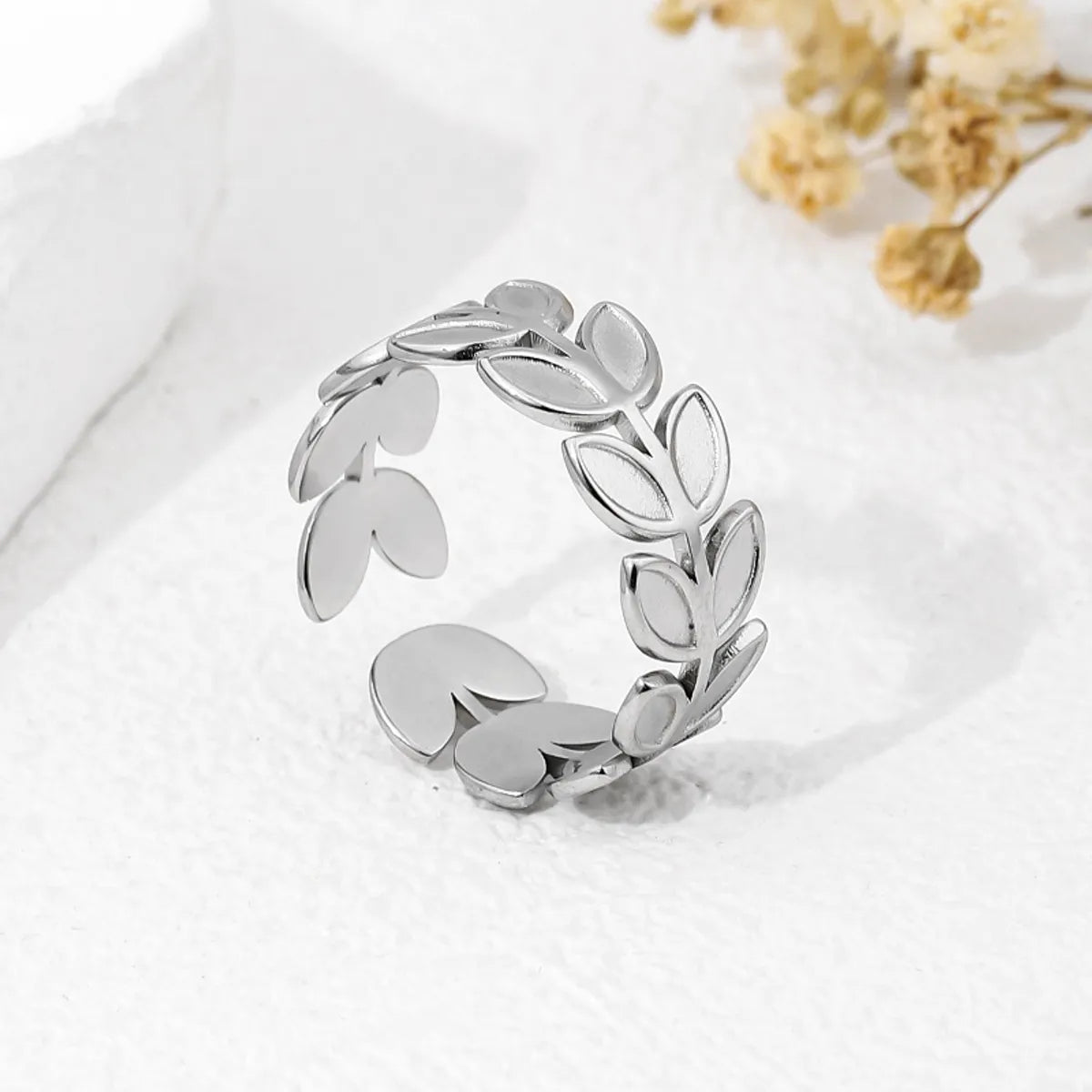 304 Stainless Steel Simple Style Classic Style Asymmetrical Plant Rings