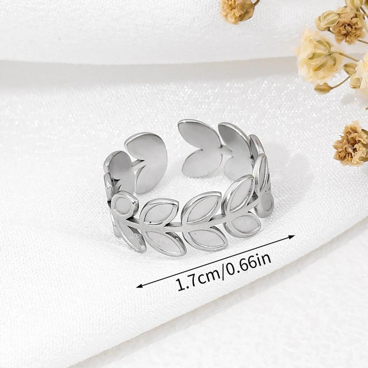 304 Stainless Steel Simple Style Classic Style Asymmetrical Plant Rings