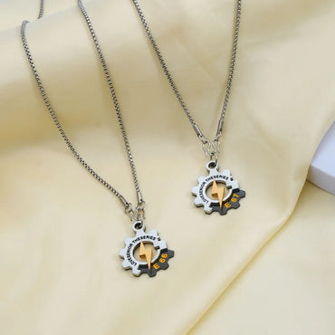 Wholesale Jewelry Simple Style Classic Style Gear 304 Stainless Steel Pendant Necklace