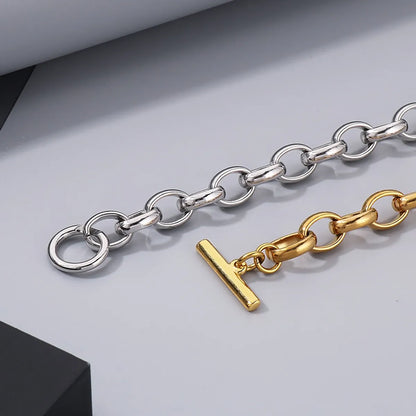 Simple Style Classic Style Geometric 304 Stainless Steel 18K Gold Plated Bracelets In Bulk