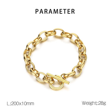 Simple Style Classic Style Geometric 304 Stainless Steel 18K Gold Plated Bracelets In Bulk