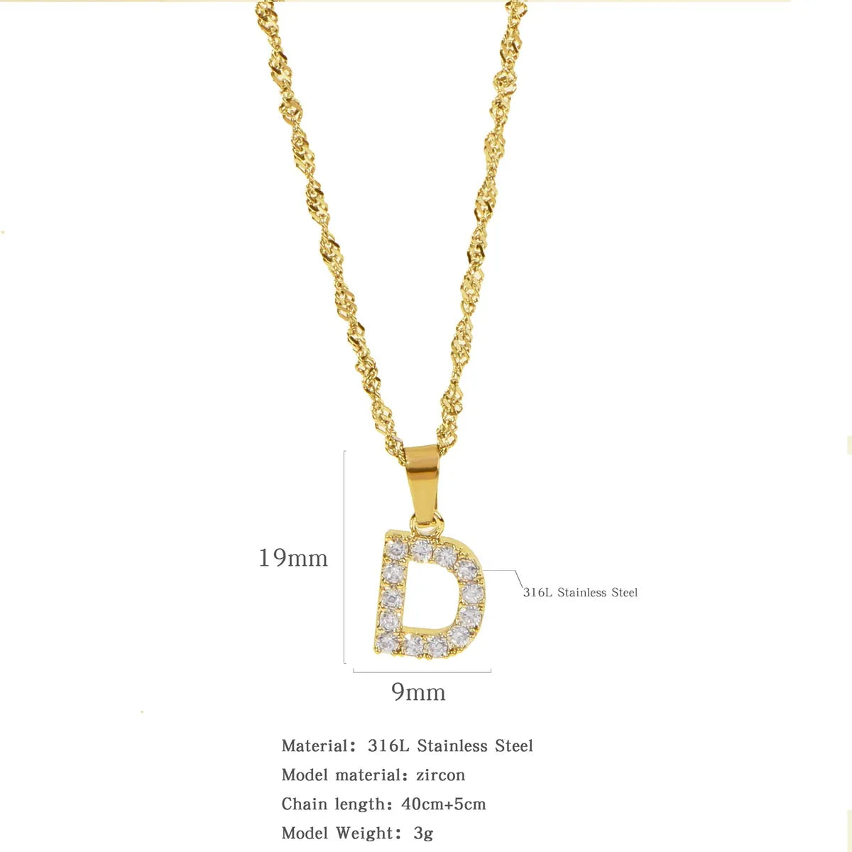 304 Stainless Steel Simple Style Classic Style Inlay Constellation Zircon Pendant Necklace