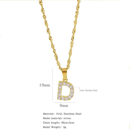 304 Stainless Steel Simple Style Classic Style Inlay Constellation Zircon Pendant Necklace