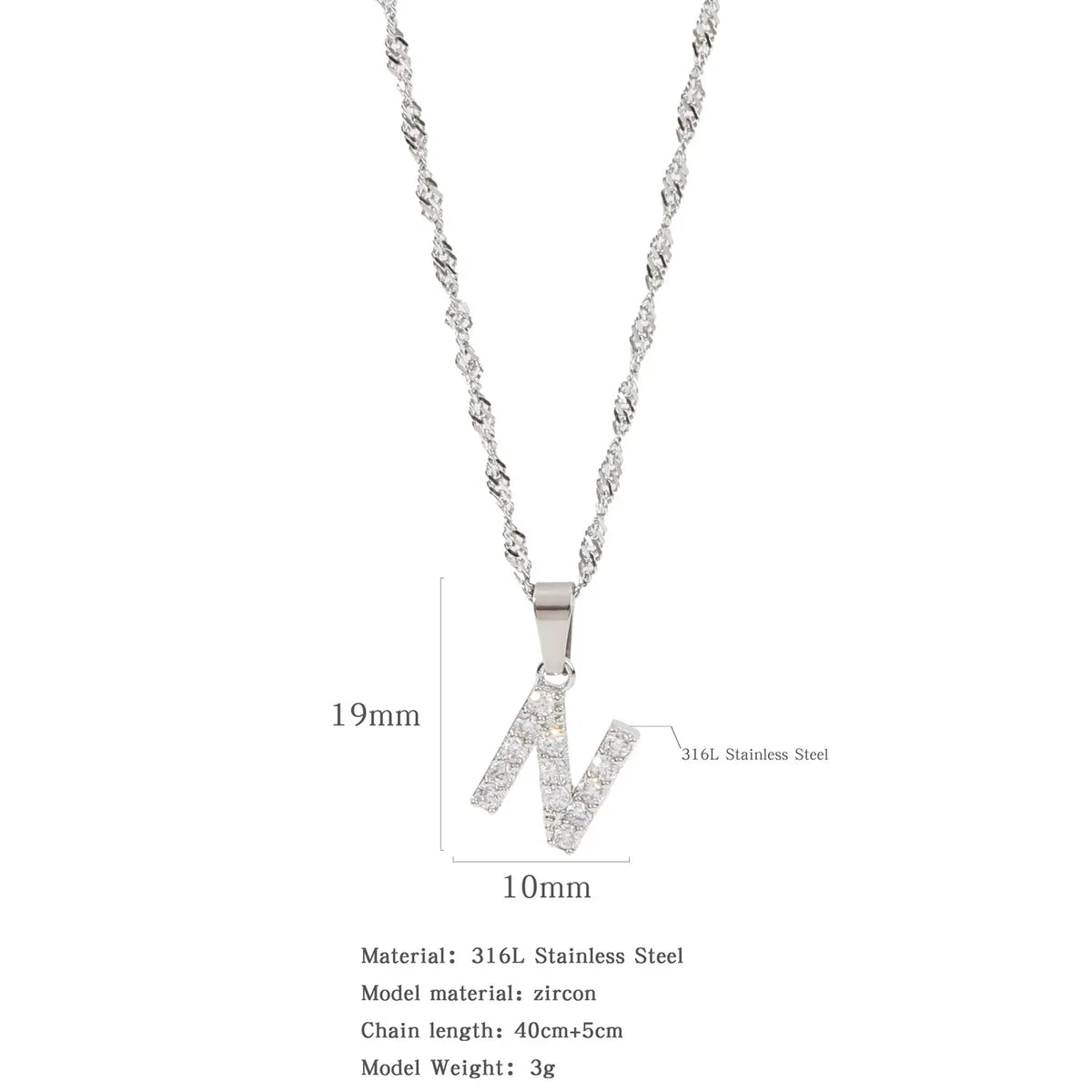 304 Stainless Steel Simple Style Classic Style Inlay Constellation Zircon Pendant Necklace