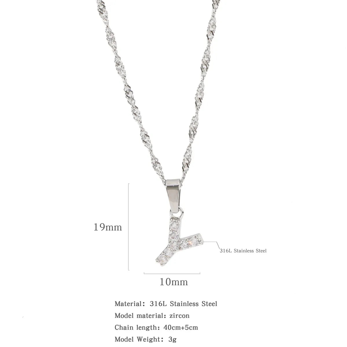 304 Stainless Steel Simple Style Classic Style Inlay Constellation Zircon Pendant Necklace