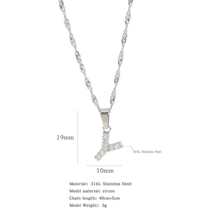 304 Stainless Steel Simple Style Classic Style Inlay Constellation Zircon Pendant Necklace