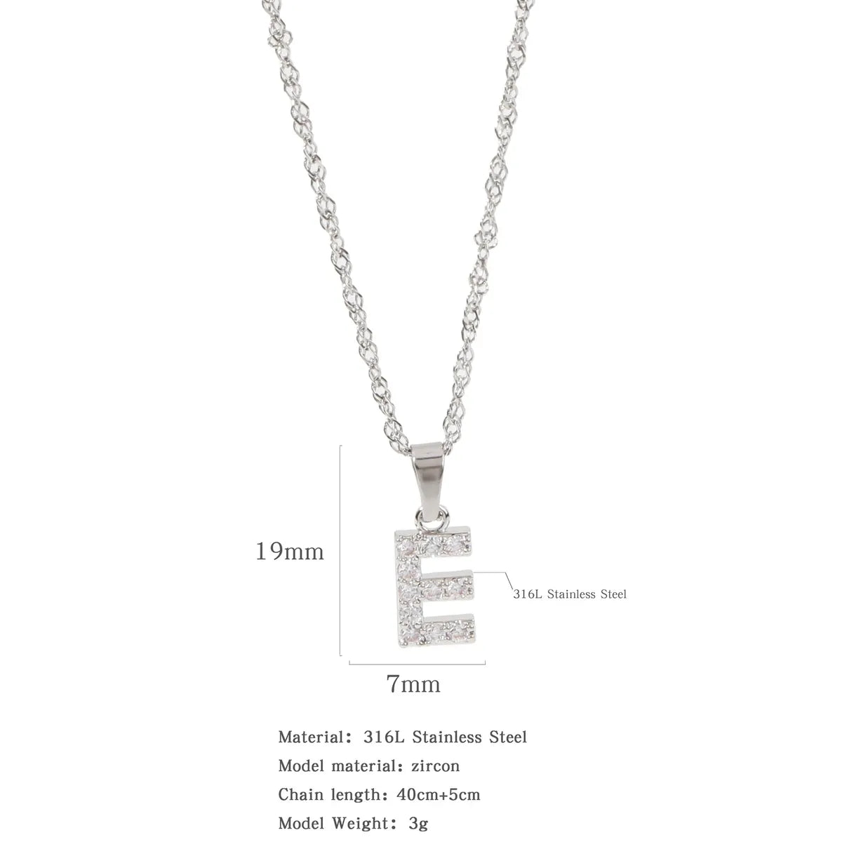 304 Stainless Steel Simple Style Classic Style Inlay Constellation Zircon Pendant Necklace